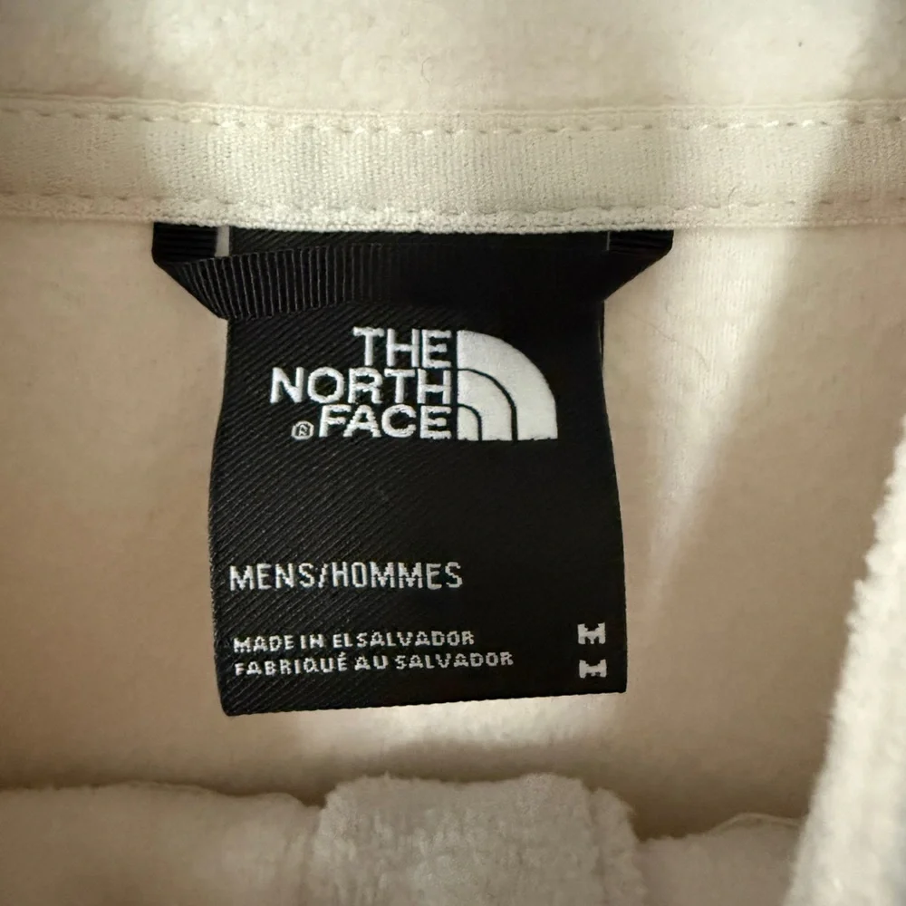 The North Face Men’s 1/4 zip fleece pullover White Cream‎ Light Gray Medium